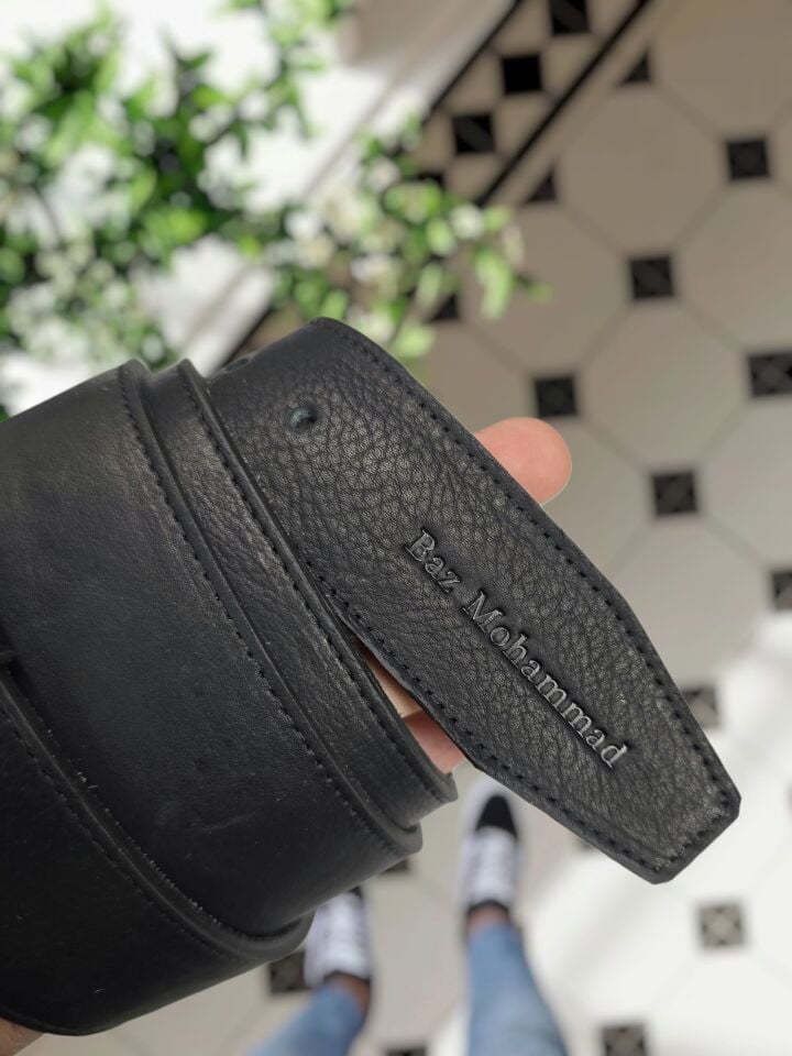 Hakiki Deri Siyah Napa Renk Kot KEMER 4 cm