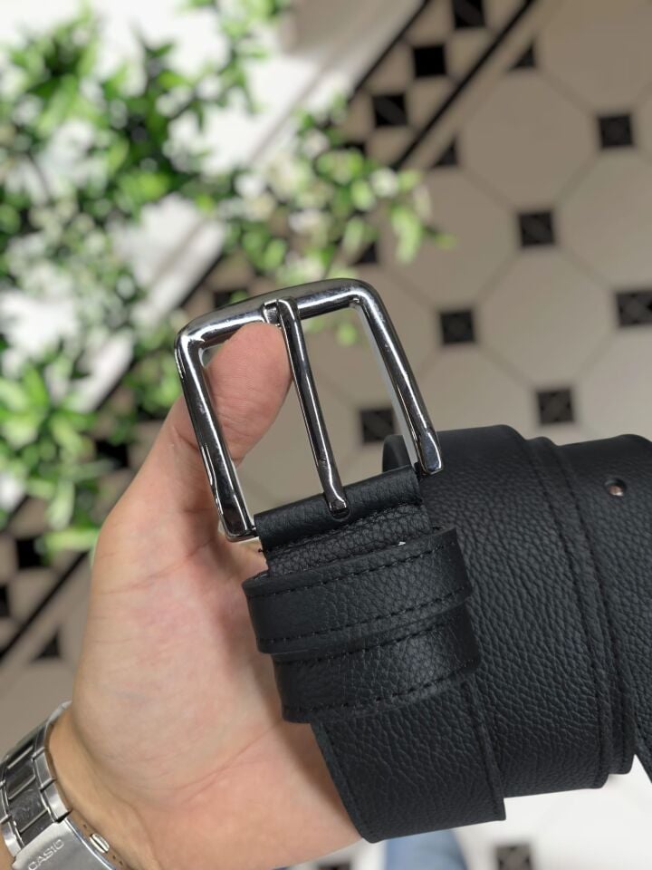 Hakiki Deri Siyah Napa Renk Kot KEMER 4 cm