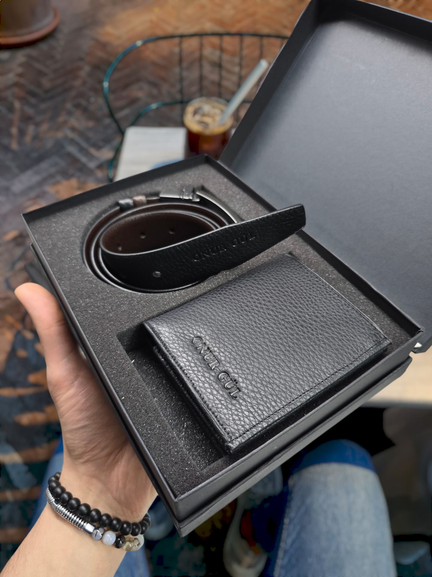 VİSSO 111 Siyah Gutty Cüzdan + Kemer HAKİKİ DERİ KİMLİK BÖLMELİ BAY BAYAN KULLANIMLI CÜZDAN ÇANTA