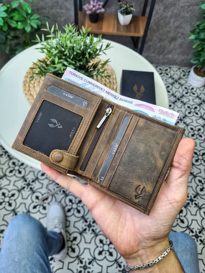 VİSSO 114 HAKİKİ DERİ Kişiye Özel Cüzdan ÇANTA 114 KM + ANAHTARLIK