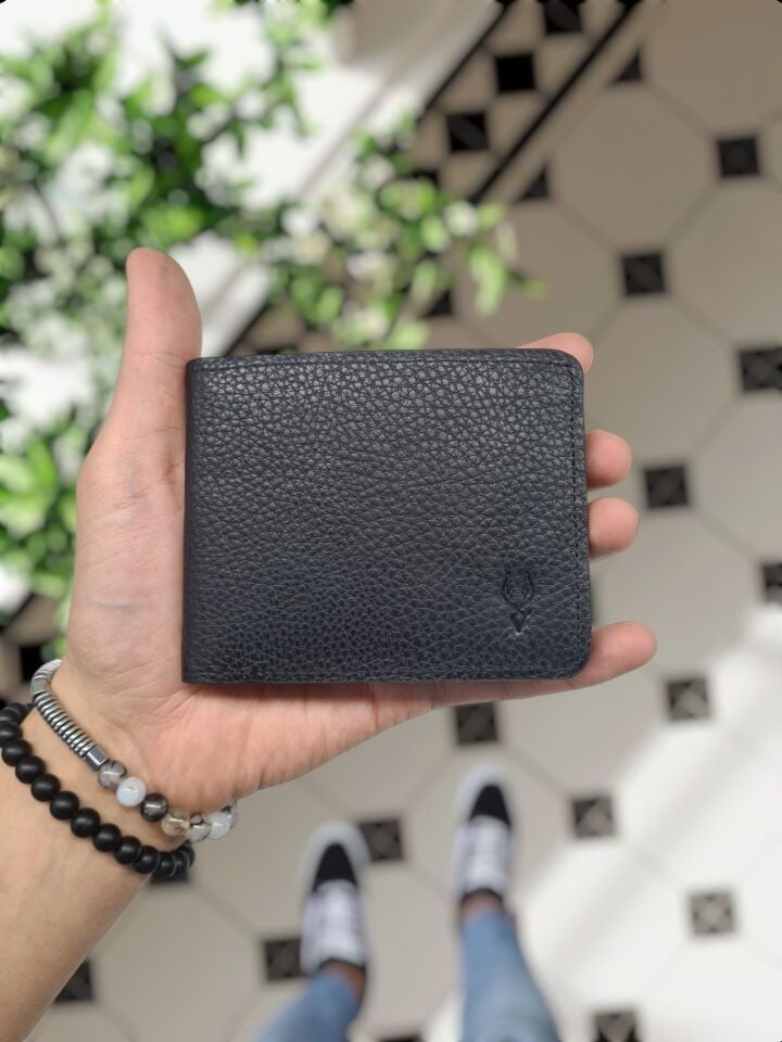 VİSSO 1236 HAKİKİ DERİ ÇANTA  SİYAH DERİ POLİS ROZETLİ KAĞIT PARA VE KİMLİK BÖLMELİ ERKEK KADIN CÜZDAN