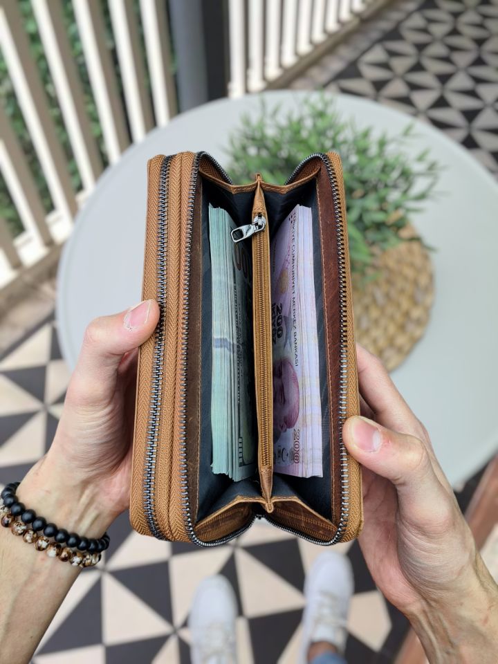 VİSSO 455 Hakiki Deri Fermuarlı El Çantası Pasaport Çantası Fındık Matrix + Telefon Kılıfı VİSSO GERÇEK DERİ İPHONE SAMSUNG - Apple DERİ TELEFON KILIFI  Kişiye Özel İsim Baskılı Kadın Erkek Unisex Koruyucu Telefon Kılıfı