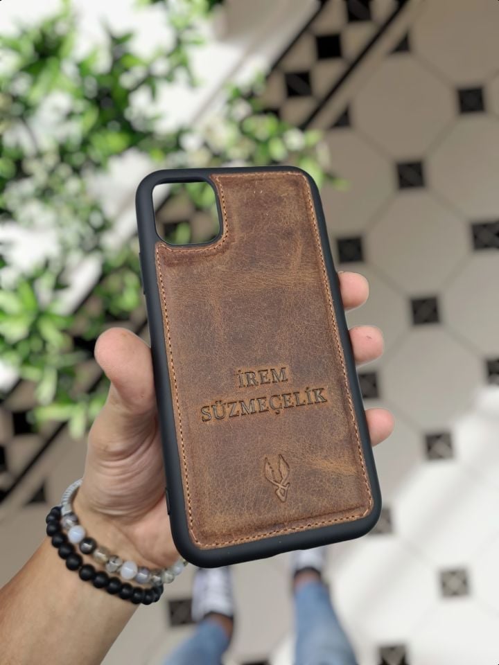 VİSSO 455 Hakiki Deri Fermuarlı El Çantası Pasaport Çantası Fındık Matrix + Telefon Kılıfı VİSSO GERÇEK DERİ İPHONE SAMSUNG - Apple DERİ TELEFON KILIFI  Kişiye Özel İsim Baskılı Kadın Erkek Unisex Koruyucu Telefon Kılıfı
