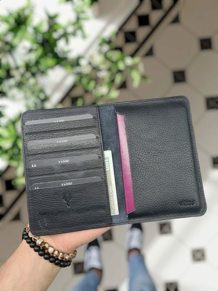 VİSSO 911 HAKİKİ ORJİNAL DERİ ÇANTA KREDİ KART VE KİMLİK HAZNELİ PASAPORTLUK - DERİ PASAPORT KILIFI    AYYILDIZ - REPUBLIC