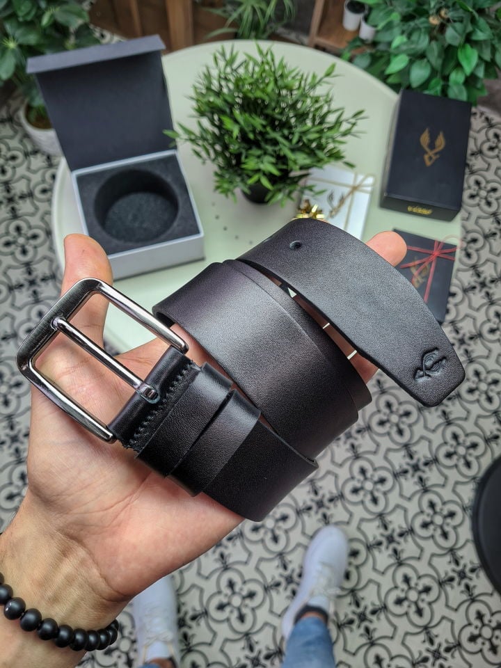 VİSSO 229 Hakiki Deri Çift Renkli SİYAH - SİYAH Garni Cüzdan  Renk Deri Çanta + NAPA KEMER KOT +Anahtarlık