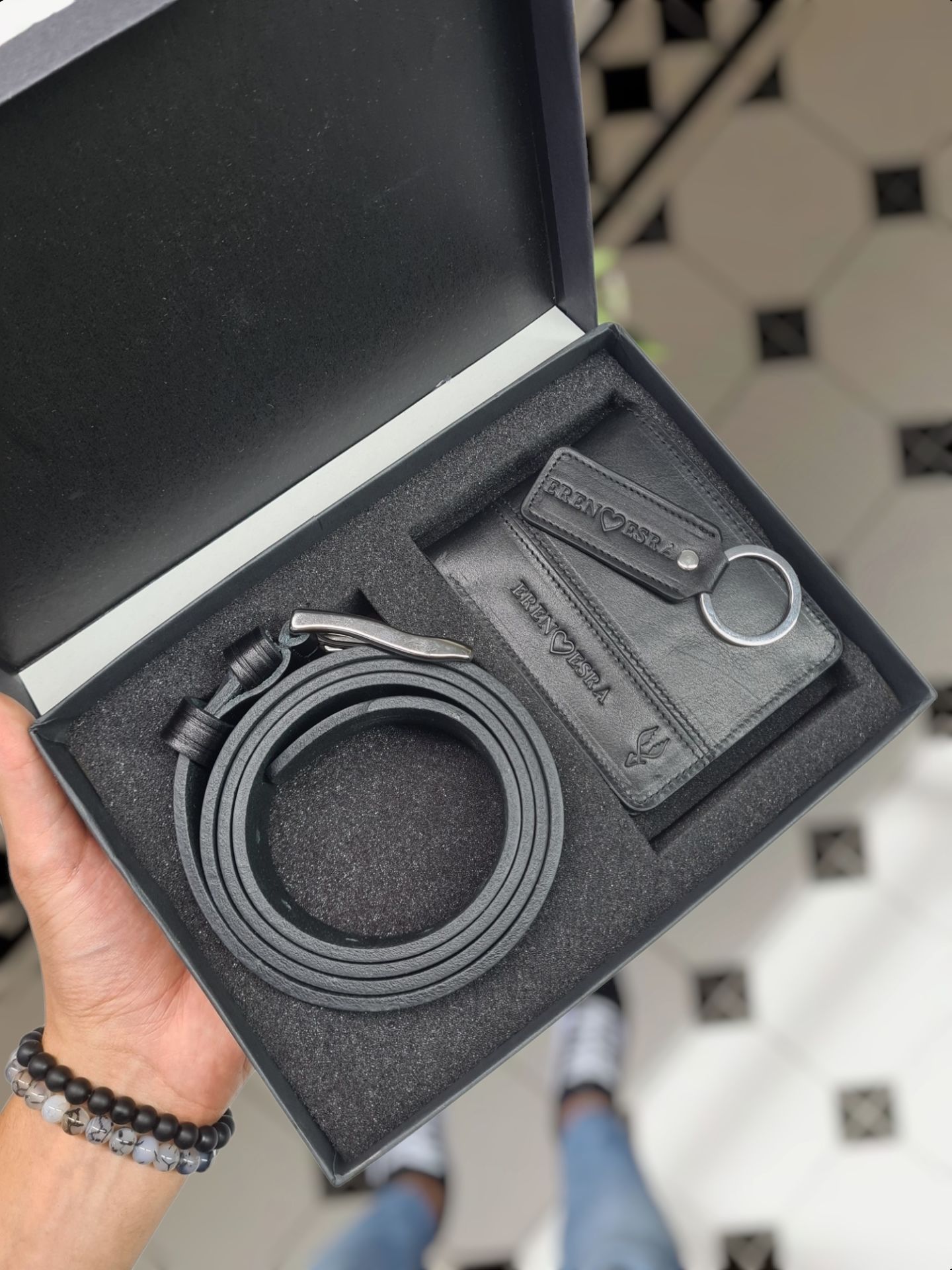 VİSSO 229 Hakiki Deri Çift Renkli SİYAH - SİYAH Garni Cüzdan  Renk Deri Çanta + NAPA KEMER KOT +Anahtarlık