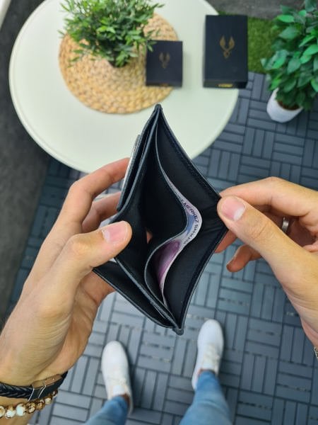 VİSSO 1131 HAKİKİ ORJİNAL DERİ ÇANTA SİYAH RENK 3 ADET KİMLİK KART GÖZLÜ CEZA İNFAZ KORUMA MEMURU ROZETLİ KADIN ERKEK CÜZDAN (GARDİYAN ROZETL CÜZDAN)