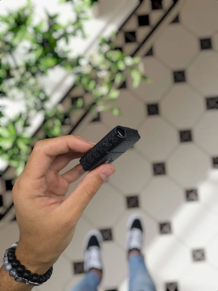 VİSSO Visso 1933 Hakiki Dana Derisi El Yapımı ZİPPO Tarzı Benzinli Çakmak Kılıfı ve Zippo Tarzı Çakmak SİYAH GUTTY Taç Logo