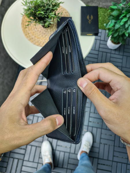 VİSSO 1236 PÖH Rozetli HAKİKİ DERİ ÇANTA  İSME ÖZEL SİYAH GUTTY KİMLİK GÖZLÜ PARA BÖLMELİ Polis Özel Harekat ROZETLİ ERKEK KADIN CÜZDAN