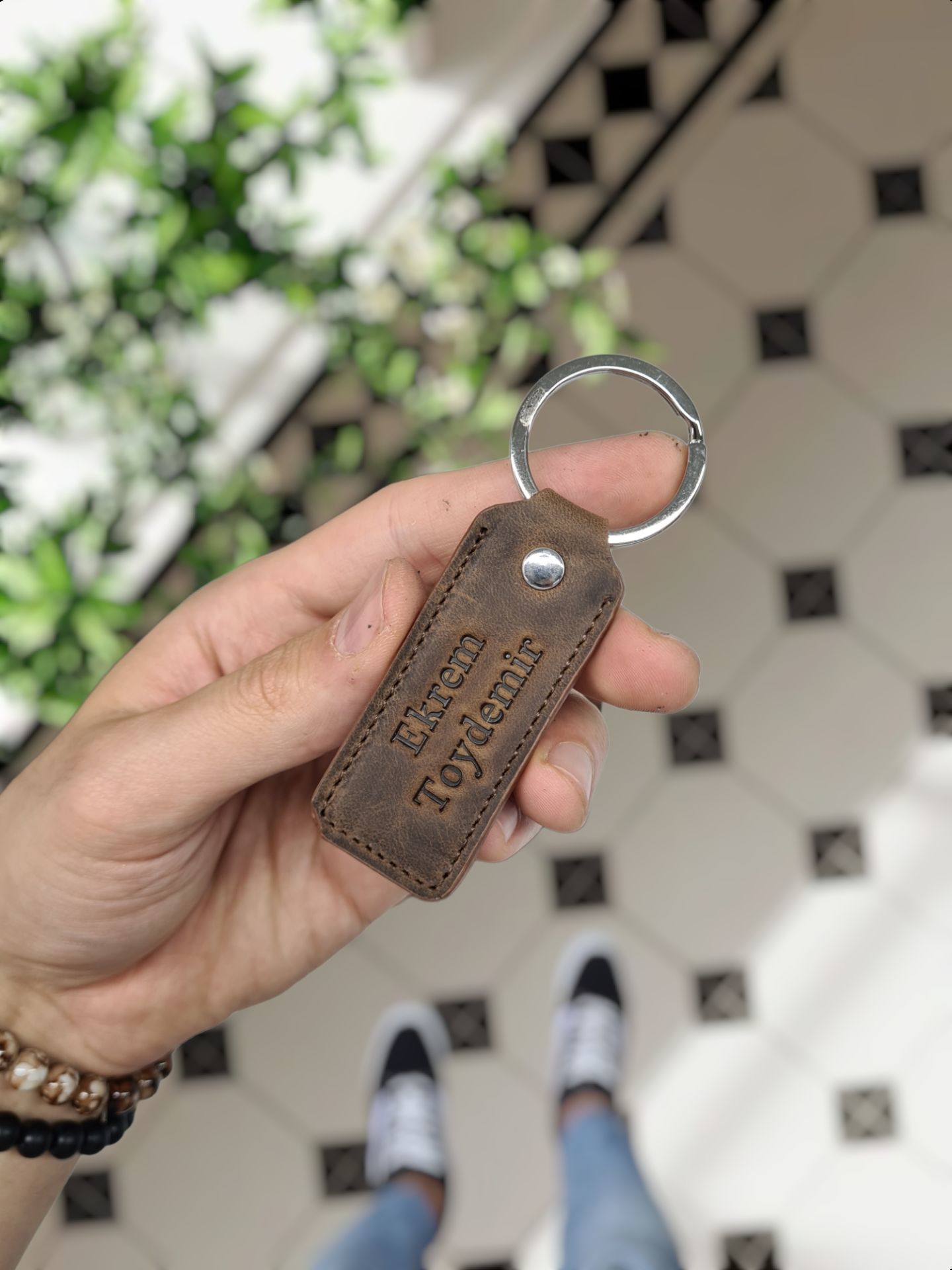 Hakiki Deri Anahtarlık - Visso Kahve Matrix Renk Hakiki Deri Anahtarlık Çanta