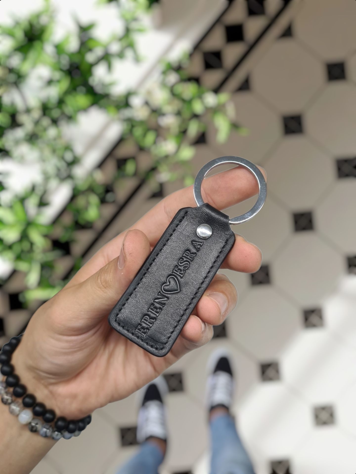 Hakiki Deri Anahtarlık - Visso Captain Black Düz Siyah Renk  Hakiki Deri Anahtarlık Çanta