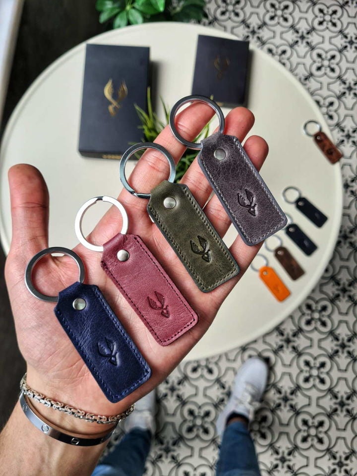 Hakiki Deri Anahtarlık - Visso Yeşil Granada Hakiki Deri Anahtarlık Çanta