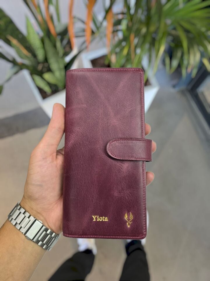 VİSSO 701 HAKİKİ ORİNAL DERİ ÇANTA Bordo Crayz  RENK ÇOK KARTLIK KAPASİTELİ TELEFON BÖLMELİ ÇITÇITLI KADIN VE ERKEK CÜZDAN EL ÇANTASI MODEL