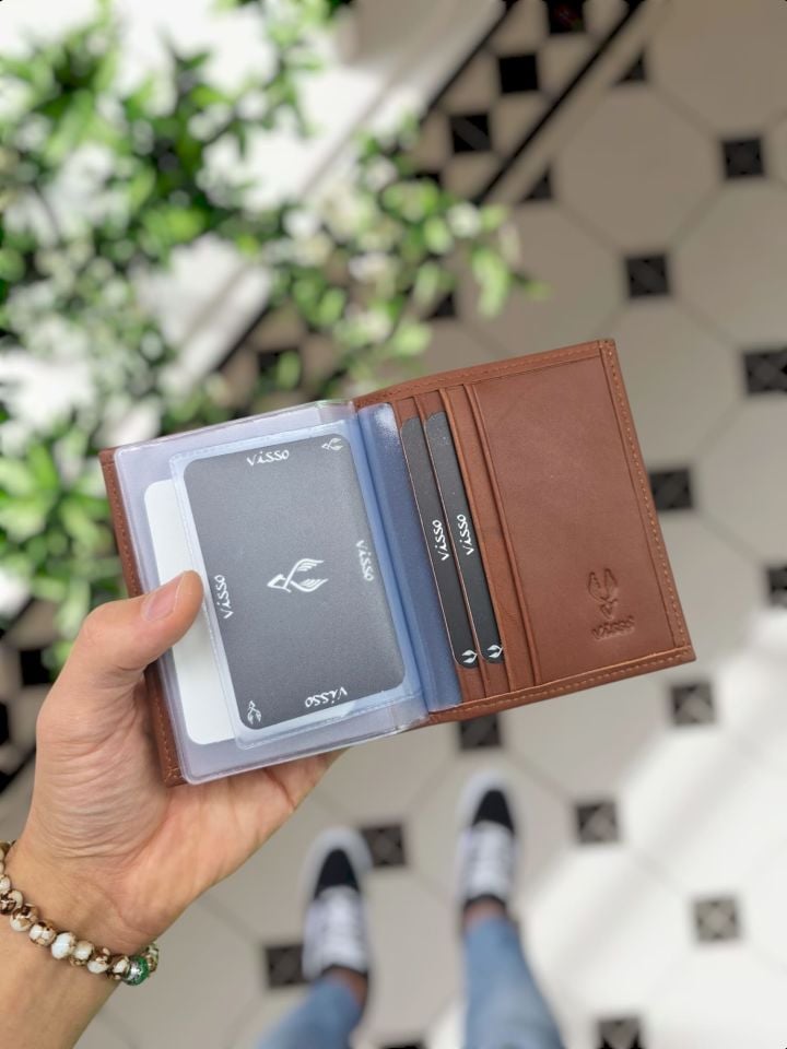 Volkswagen VİSSO 1904 Hakiki Deri Araç Ruhsat Kılıfı İsme Özel Çanta Erkek Kadın Modeli VOLKWAGEN  KAHVE NAPA