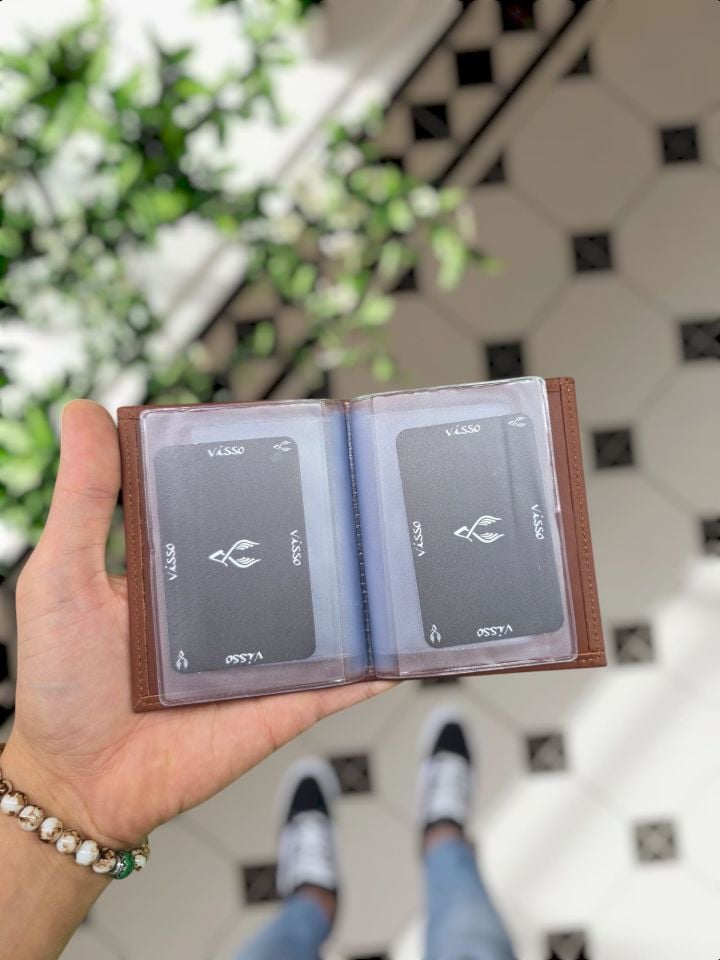 Volkswagen VİSSO 1904 Hakiki Deri Araç Ruhsat Kılıfı İsme Özel Çanta Erkek Kadın Modeli VOLKWAGEN  KAHVE NAPA