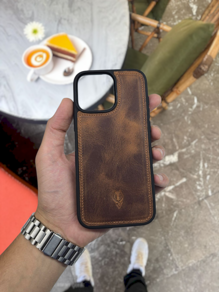 İphone 16 PRO model FINDIK MATRİX Deri Kılıf VİSSO Hakiki Deri İsme Özel Kişiselleştirme Kadın Erkek Kullanım Unisex Telefon Kılıf