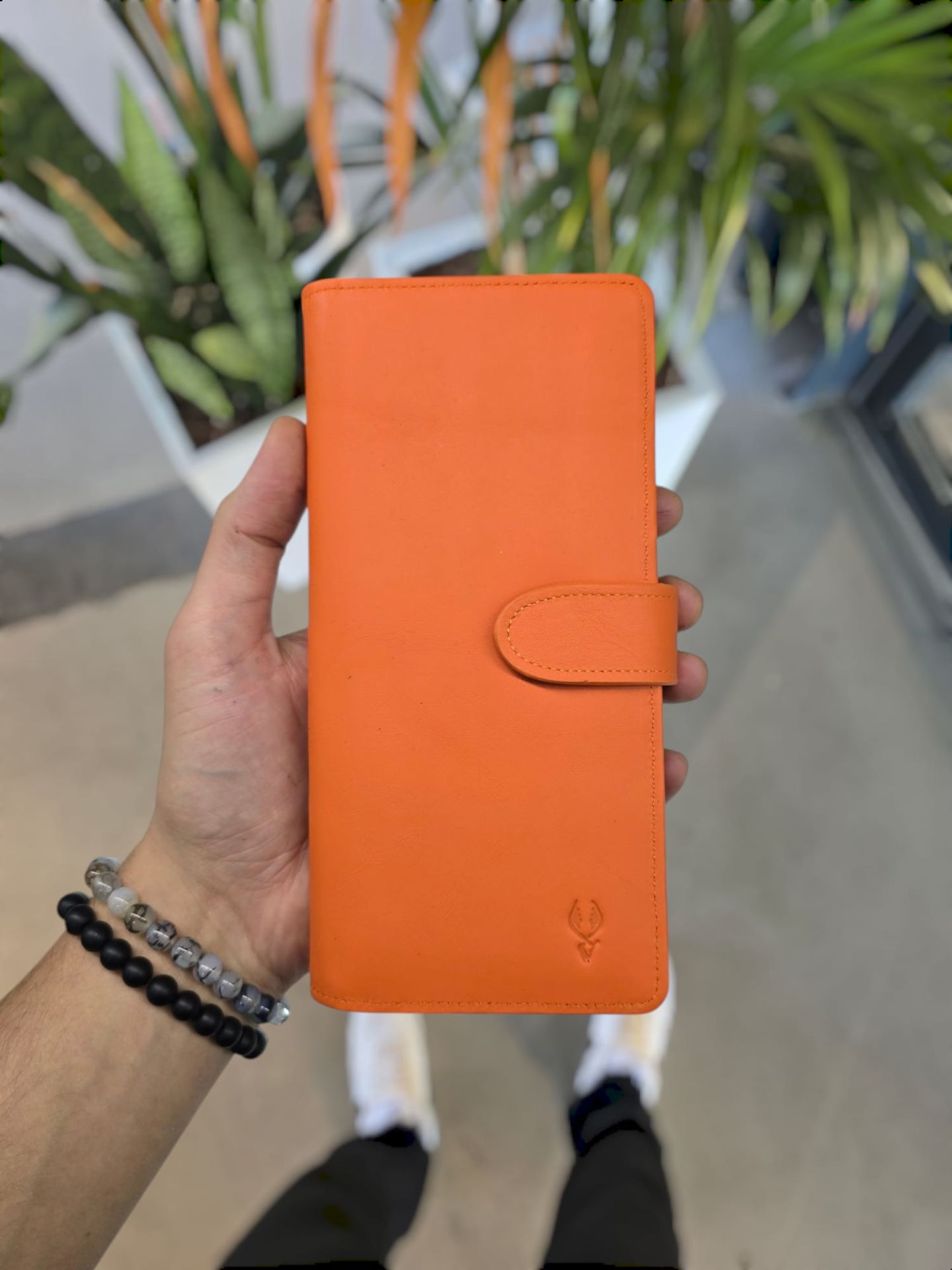 VİSSO 701 HAKİKİ ORİNAL DERİ ÇANTA ÇOK KARTLIK KAPASİTELİ TELEFON BÖLMELİ ÇITÇITLI KADIN VE ERKEK CÜZDAN EL ÇANTASI MODEL Turuncu NAPA
