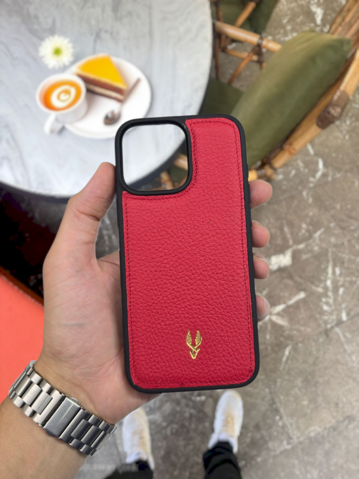 İphone 16 PRO MAX model KIRMIZI GUTTY Deri Kılıf VİSSO Hakiki Deri İsme Özel Kişiselleştirme Kadın Erkek Kullanım Unisex Telefon Kılıf