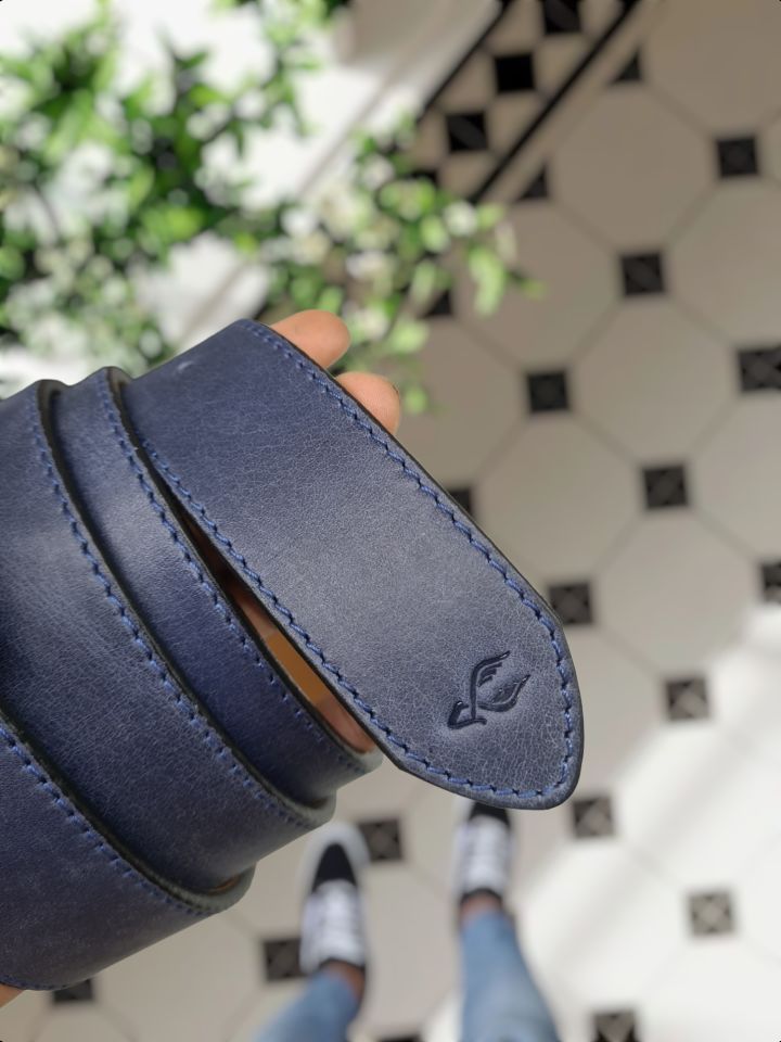 VİSSO 111 Hakiki Deri Cüzdan Ve Kemer Kişiye Özel İsim Baskılı Bozuk Para Cepli Fermuarlı Cüzdan Çanta LACİVERT KURTUBA SET