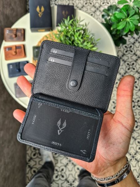 VİSSO 653 KARTLIK + ANAHTAR Hakiki Deri ÇANTA İSME ÖZEL Kağıt Para Bölmeli Kimlik Kart Gözlü SİYAH DERİ ERKEK VE KADIN  Kredi Kartlık Cüzdan