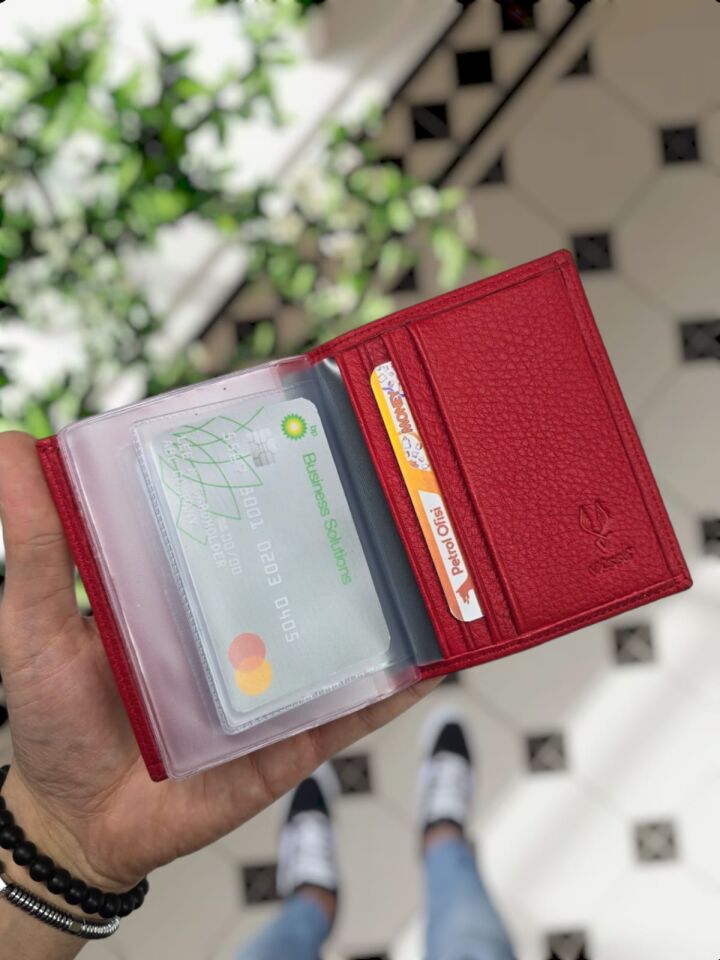 Peugeot VİSSO 1904 Hakiki Deri Araç Ruhsat Kılıfı İsme Özel Çanta Erkek Kadın Modeli PEUGEOT Kırmızı