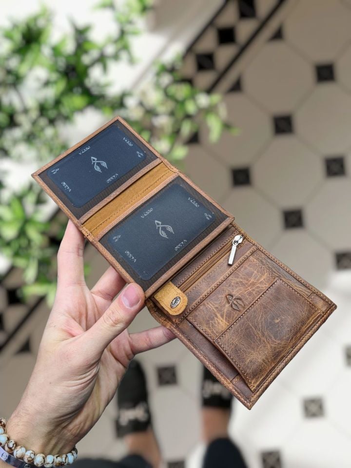 VİSSO 111 CEPLİ FINDIK MATRİX HAKİKİ DERİ ÇANTA  İSME ÖZEL BOZUK PARA CEPLİ FERMUARLI ÇITÇITLI KADIN ERKEK CÜZDAN BAY Sağlık Bakanlığı Logolu