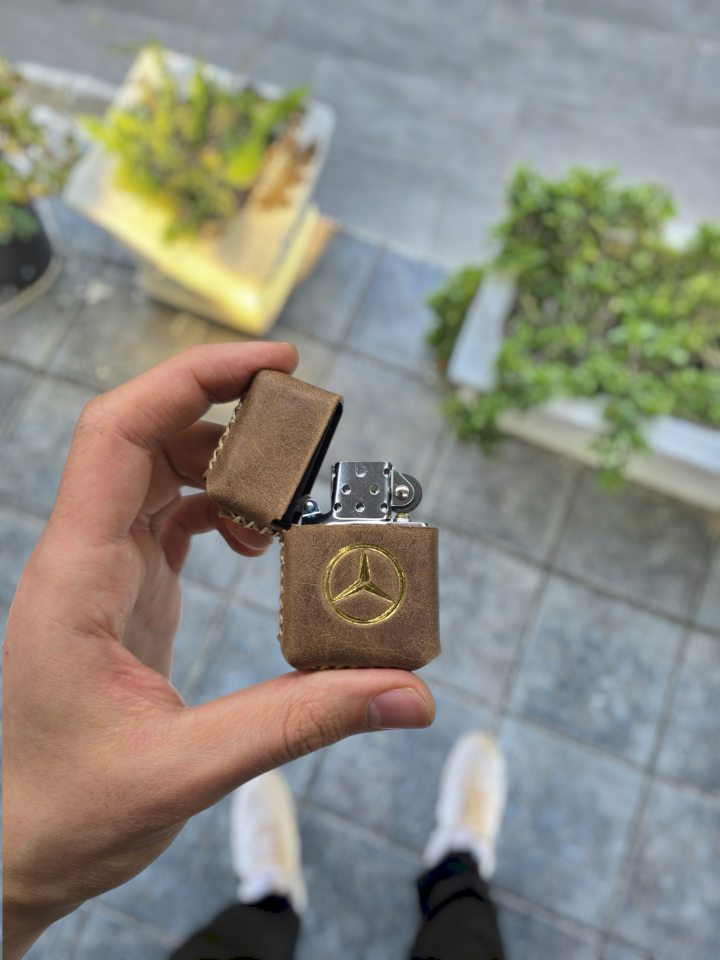 VİSSO Visso 1933 Hakiki Dana Derisi El Yapımı ZİPPO Tarzı Benzinli Çakmak Kılıfı ve Zippo Tarzı Çakmak  A. FINDIK CRAYZ MERCEDES