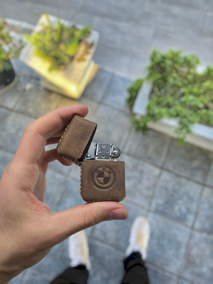 VİSSO Visso 1933 Hakiki Dana Derisi El Yapımı ZİPPO Tarzı Benzinli Çakmak Kılıfı ve Zippo Tarzı Çakmak  A. FINDIK CRAYZ BMW