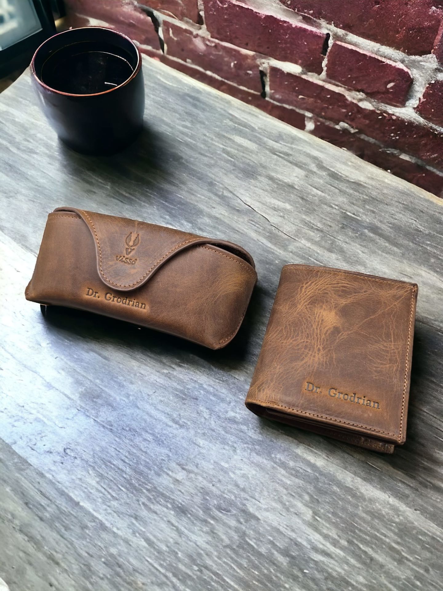 VİSSO 111 CEPLİ FINDIK MATRİX HAKİKİ DERİ ÇANTA  İSME ÖZEL BOZUK PARA CEPLİ FERMUARLI ÇITÇITLI KADIN ERKEK CÜZDAN + Gözlük Kılıfı