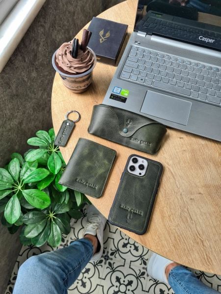 VİSSO 316 Hakiki Deri Set Cüzdan + Telefon kılıfı + Gözlük kılıfı + Anahtarlık Deri Çanta VİSSO GERÇEK DERİ İPHONE SAMSUNG - Apple DERİ TELEFON KILIFI  Kişiye Özel İsim Baskılı Kadın Erkek Unisex Koruyucu Telefon Kılıfı