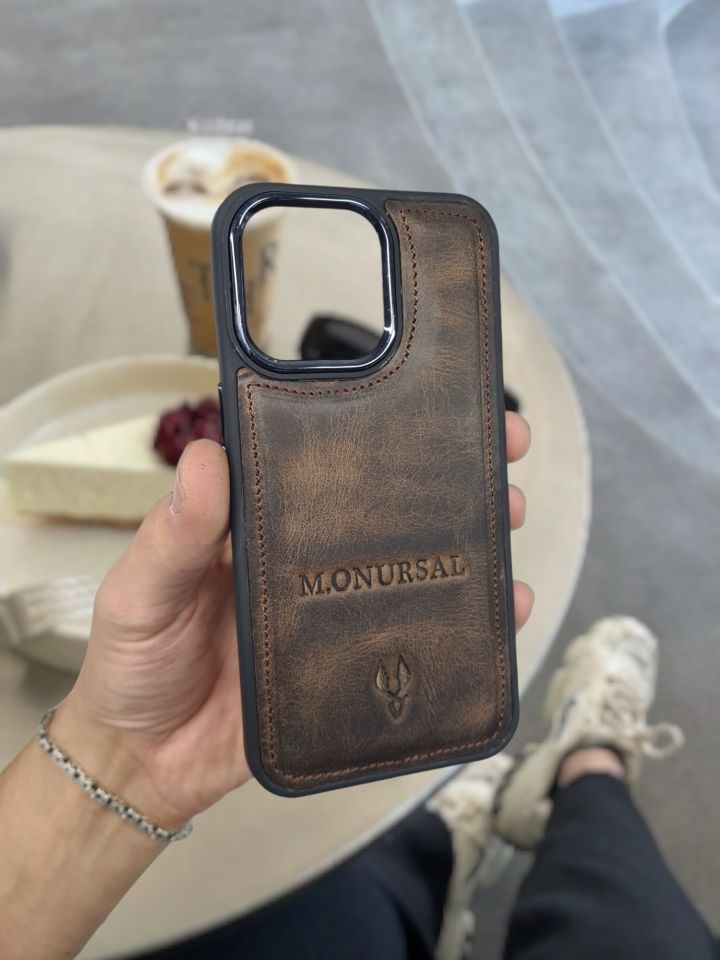 IPHONE KAHVE MATRİX RENK TELEFON KILIFI VİSSO HAKİKİ ORJİNAL GERÇEK DANA DERİSİ Kişiye Özel İsim Baskılı Kadın Erkek Unisex Deri Koruyucu Telefon Kılıfı KAHVE MATRİX RENK