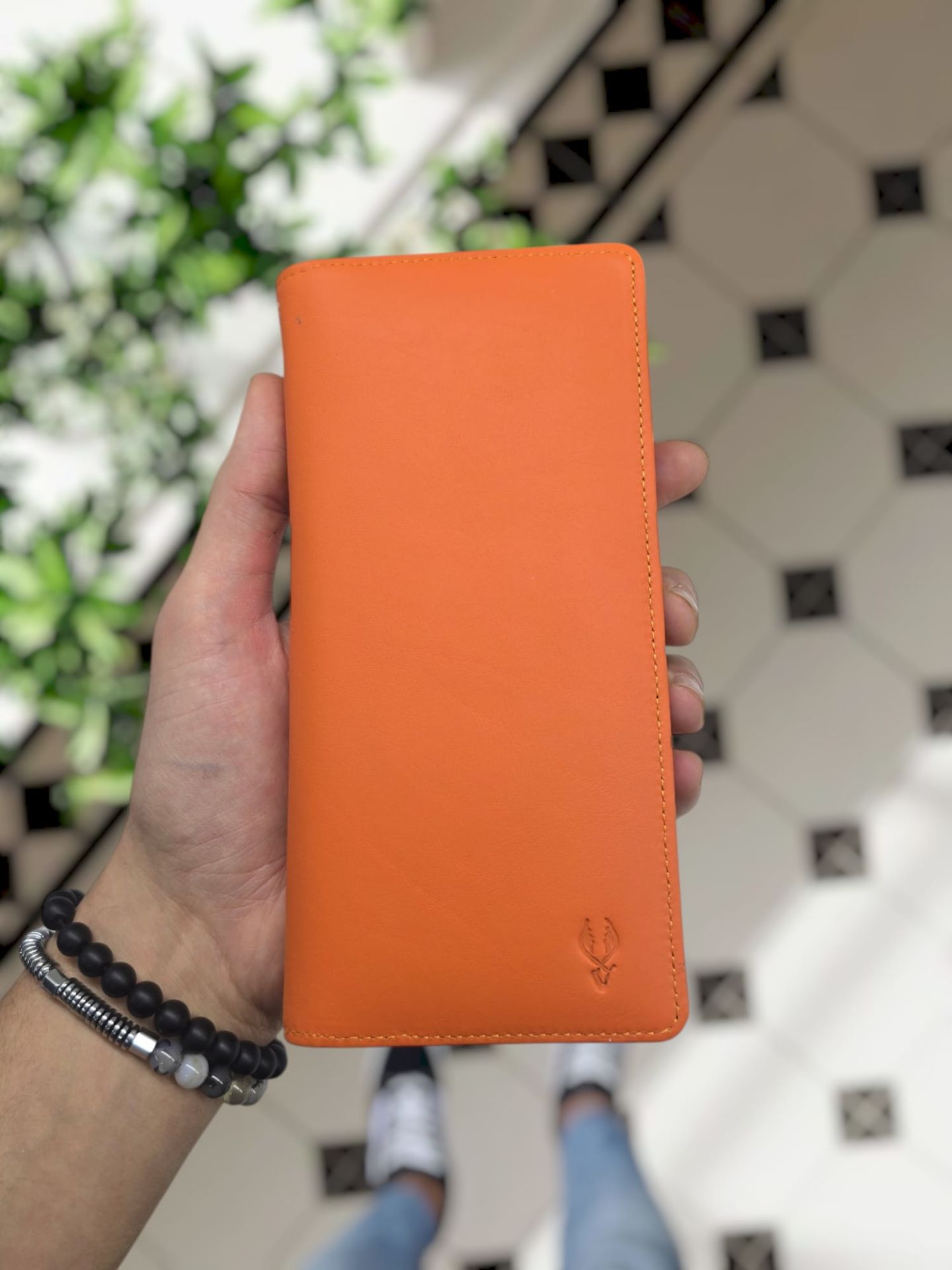 VİSSO 902 Hakiki Deri El Geçmeli Kordonlu Kişiye Özel Telefon Hazneli Cüzdan El Çantası Kadın Erkek Unisex Model