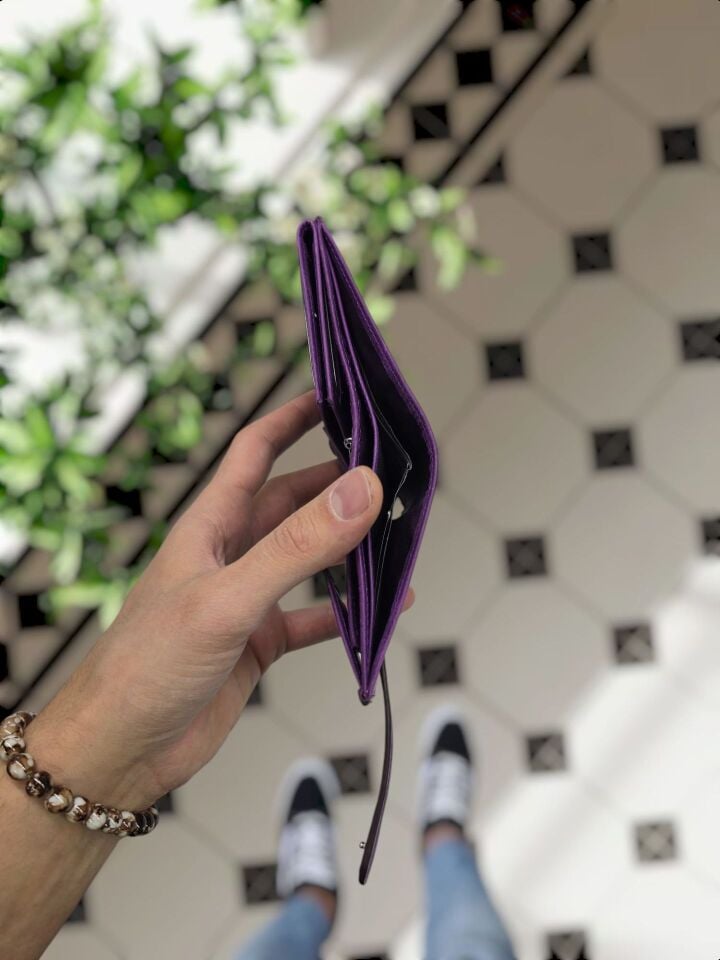 VİSSO 112 MOR RENK Cüzdan Fermuarlı Kişiye Özel İsim Baskılı Bozuk Para Cepli Dıştan Kilitli Çıtçıtlı Cüzdan Çanta Visso Gerçek Deri Ücretsiz Kargo VİSSO 112 Kadın Erkek Unisex Ve Anahtarlık