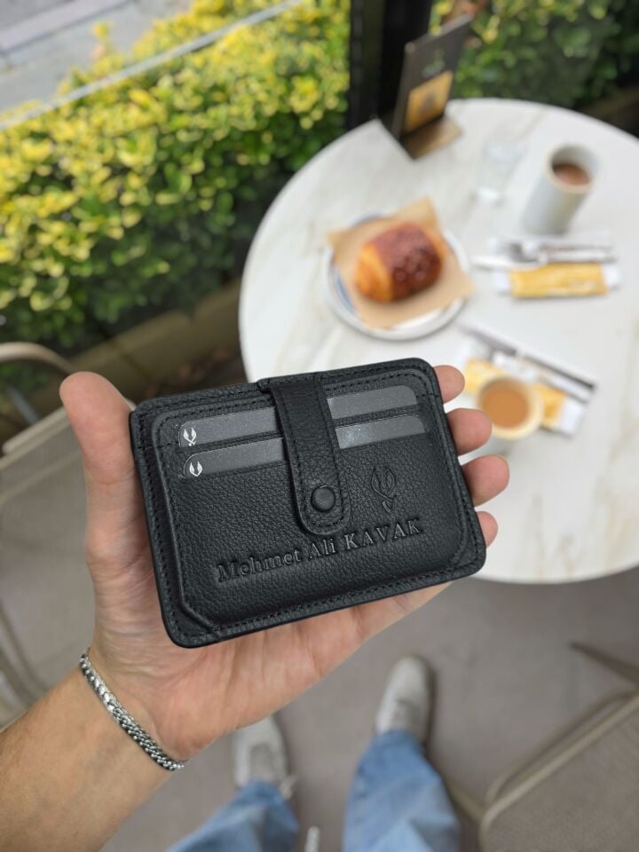 VİSSO 653 Hakiki Deri ÇANTA İSME ÖZEL Kağıt Para Bölmeli Kimlik Kart Gözlü SİYAH DERİ ERKEK VE KADIN  Kredi Kartlık Cüzdan