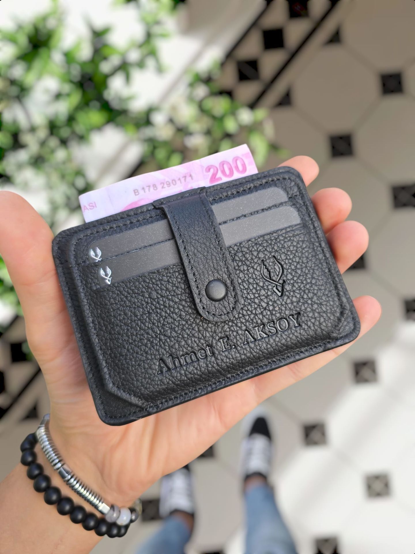 VİSSO 653 Hakiki Deri ÇANTA İSME ÖZEL Kağıt Para Bölmeli Kimlik Kart Gözlü SİYAH DERİ ERKEK VE KADIN  Kredi Kartlık Cüzdan