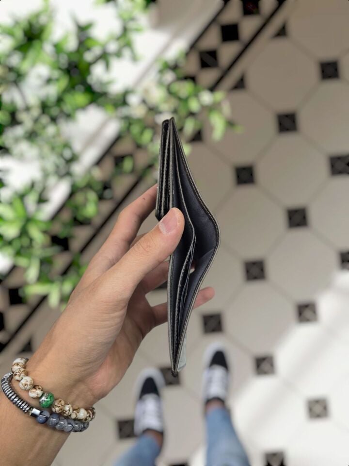 VİSSO 114 HAKİKİ DERİ ÇANTAİSME ÖZEL ÜÇ KİMLİK KART BÖLMELİ  FERMUARLI KADIN ERKEK ÇITIÇITLI CÜZDAN GRİ NATURAL CÜZDAN  AY YILDIZ LOGO TÜRK 99