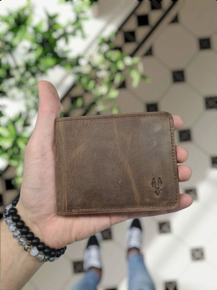 VİSSO 1236 HAKİKİ DERİ ÇANTA İSME ÖZEL Hava Kuvvetleri ROZETLİ KAĞIT PARA VE KİMLİK BÖLMELİ ERKEK VE KADIN CÜZDAN Kahve Matrix