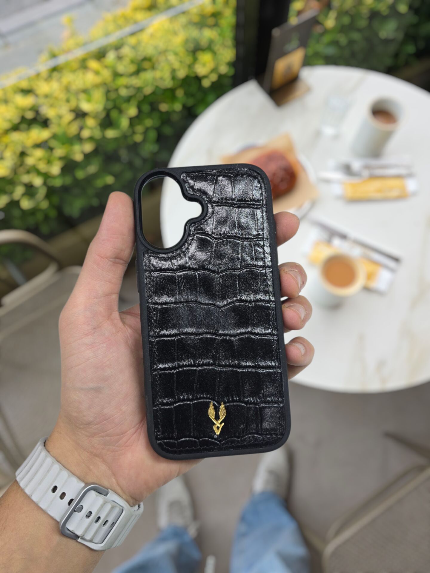 İphone 17 Model Uyumlu SİYAH CROCO Hakiki Deri İsme Özel Ücretsiz Kişiselleştirme Seçeneği İle Kadın Erkek Kullanım premium  Tam Uyumlu Silikon Kılıf Ücretsiz Kargo Visso Leather Geçek Orjinal Dana Derisi