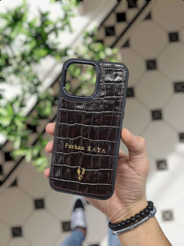 VİSSO 661 GERÇEK DERİ ÇANTA İSME ÖZEL ERKEK VE KADIN İÇİN FERMUARLI AKORDİYON-YELPAZE KREDİ KARTLIK MODEL Kahve Croco + ANAHTAR + Kılıf