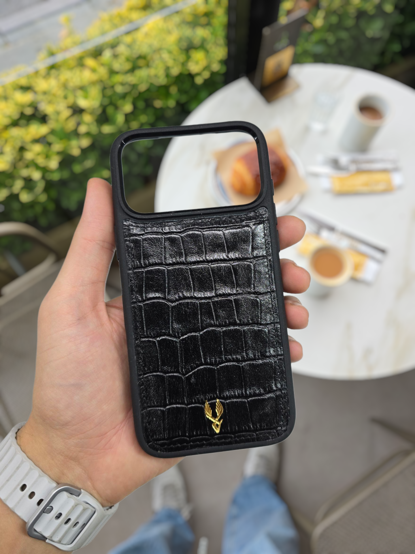İphone 17 PRO Model Uyumlu SİYAH CROCO Hakiki Deri İsme Özel Ücretsiz Kişiselleştirme Seçeneği İle Kadın Erkek Kullanım premium  Tam Uyumlu Silikon Kılıf Ücretsiz Kargo Visso Leather Geçek Orjinal Dana Derisi